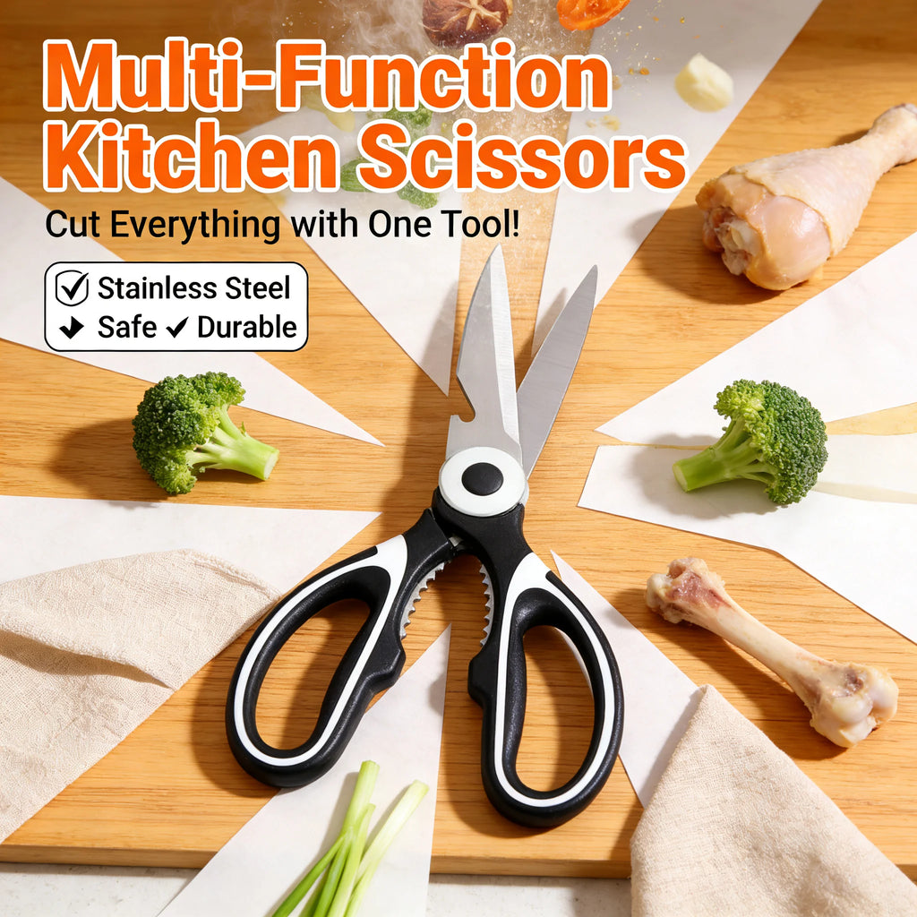 All In One Multipurpose Kitchen Scissors Heavy Duty Sharp Ergonomic Shears for Cooking Craft Office Home Daily Use