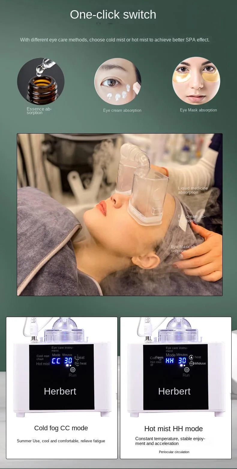 Cold Hot Nano Mist Eye Atomizer Portable Eye SPA Steamer Relieve Eye Fatigue Dry Eyes Dark Circles Moisturizing Eye Care Device