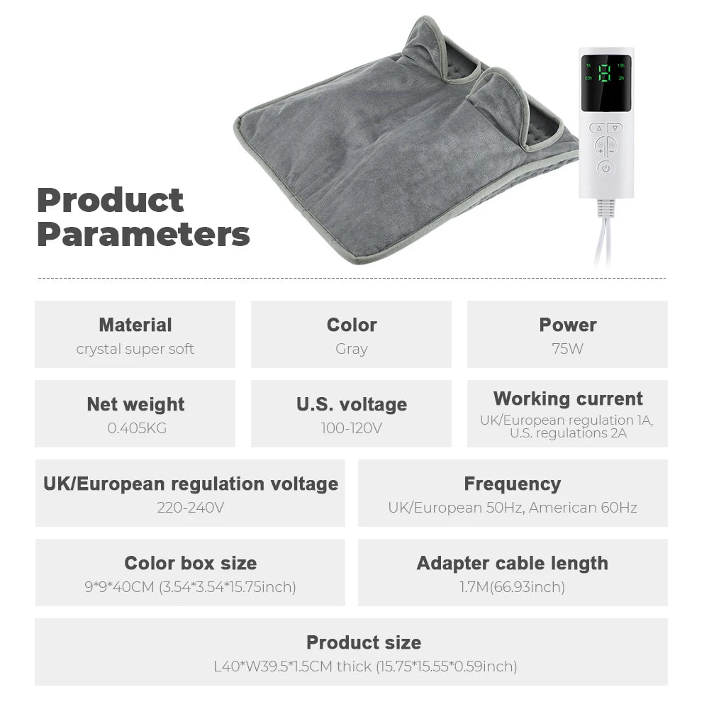 Electric Heating Foot Pad Washable Feet Warmer Household Soft Plush Thermal Heating Blanket Foot Warming Mat Home Office Bedroom