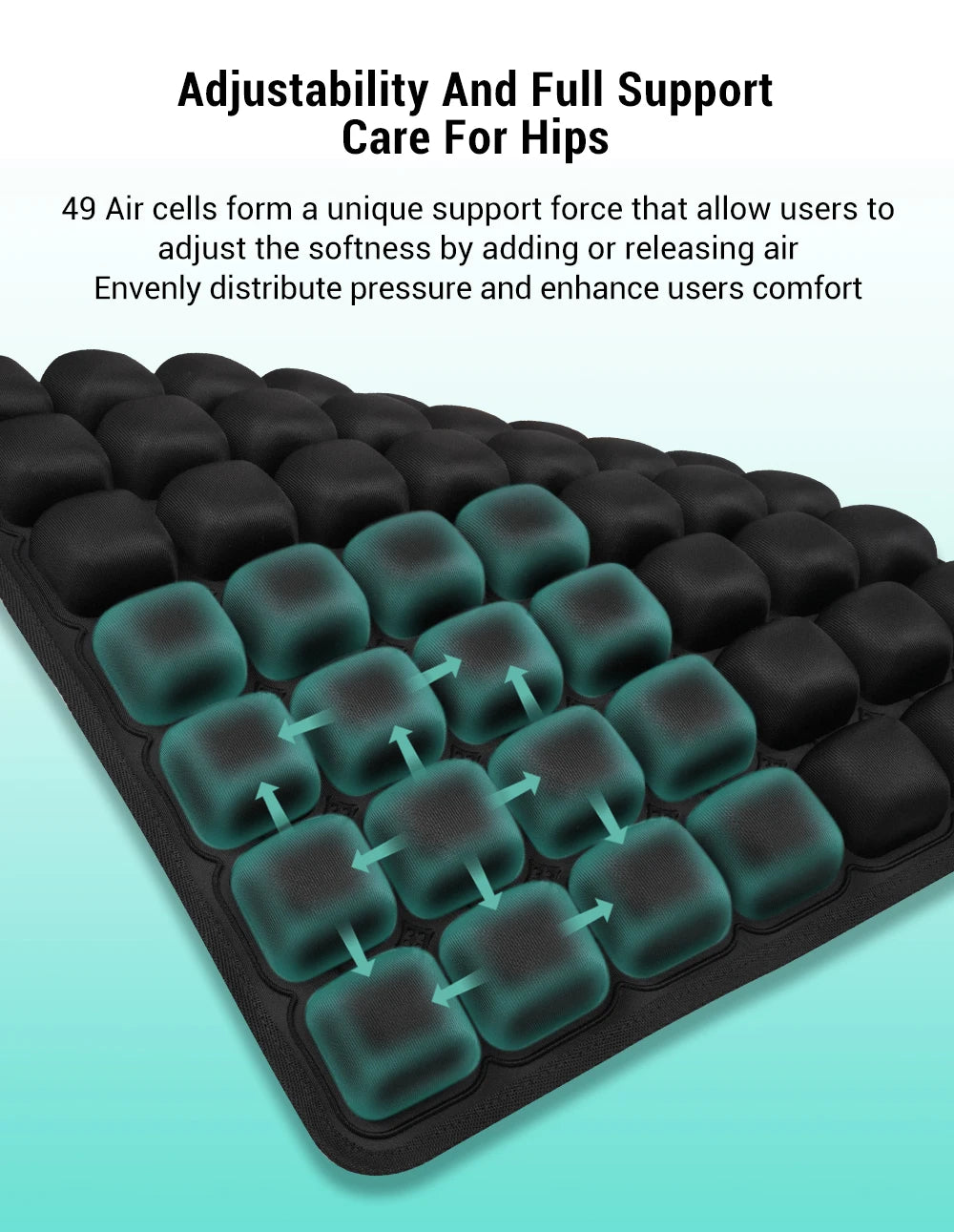 49 Cell Air Seat Cushion for Office & Home & Outside Etc / The Product Comes with a Transparent, Matte-Finish Bag.