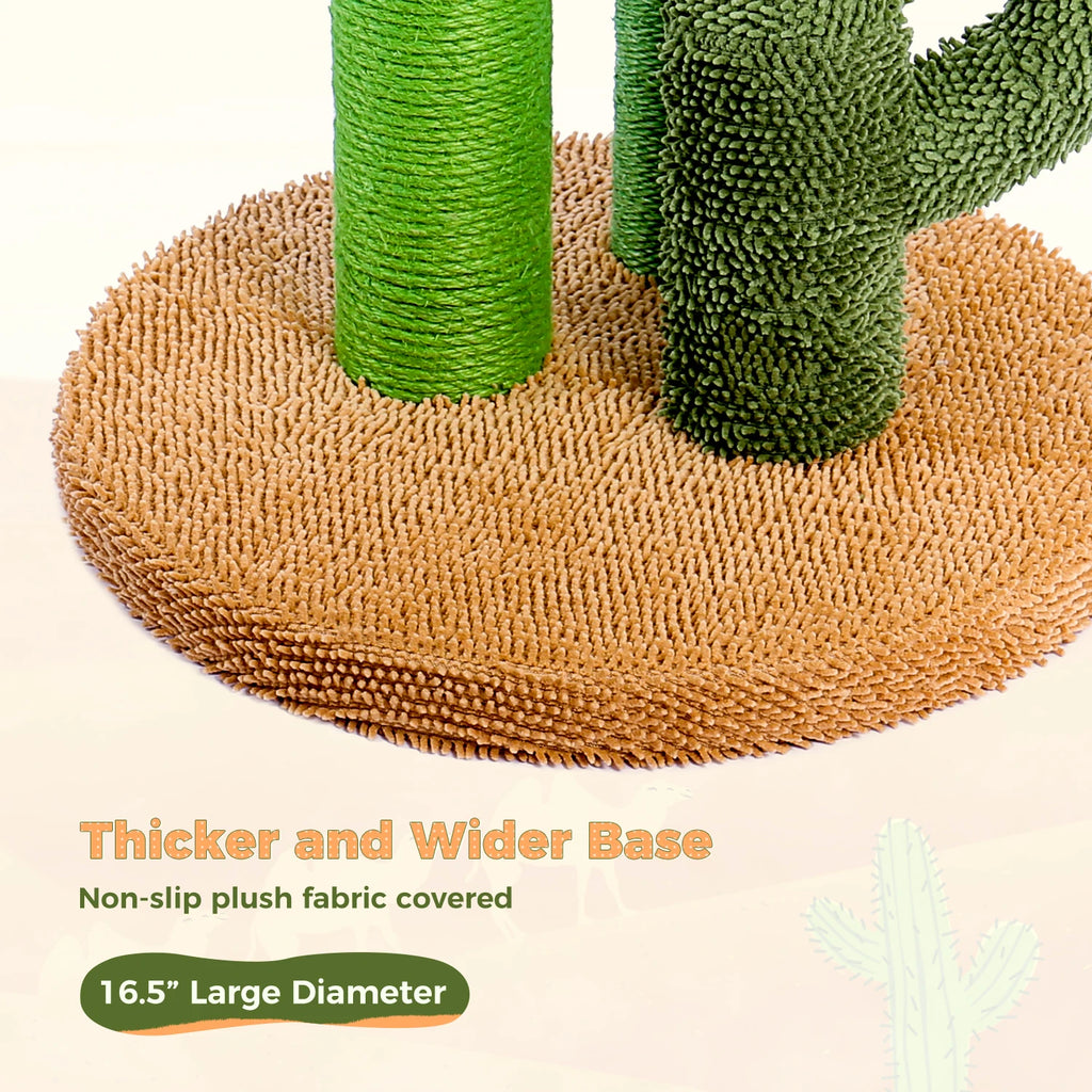 Cactus Cat Scratcher Cat Scratching Post Cactus Cat Scratcher Featuring with 3 Scratching Poles and Interactive Dangling Ball