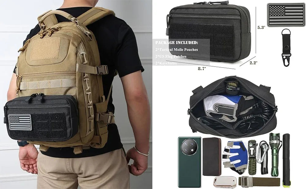 EDC Molle Tactical Pouch Waist Pack Compact Utility Pouches Waist Belt Bag Medical Bags Phone Case Outdoor Hunting Accessories