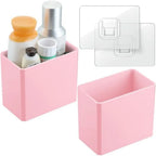 2 Pcs Wall Mounted Organizer Non-drilling Adhesive Floating Shelf Wall Bin Organizer Hanging Storage Containers for Bedroom Bat