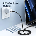 CABLETIME USB C to USB C Cable PD100W Type C Cable Alluminum Shell Braided 5A Fast Charging 480Mbps Fast Transmisson for Laptop iPhone 17