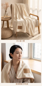 Fall Winter Simple Solid Artificial Lambswool Blanket Thickened Warm Multi-functional Blankets Soft Skin-friendly Cozy Blanket