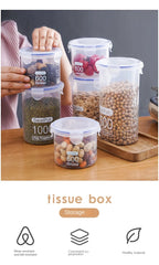 Plastic Sealed Tank Large Capacity Crisper Kitchen Organize Grain Storage Box with Scale Sealed Box Clear Jar Spice Container
