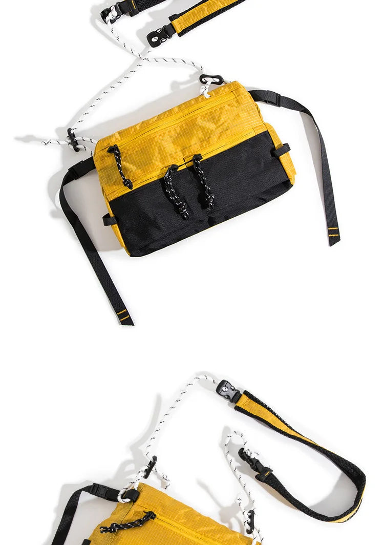 Outdoor Sports Crossbody Sling Bag Nylon Retro Waterproof Tear-Resistant for Cycling Running Hiking Outdoor Essentials