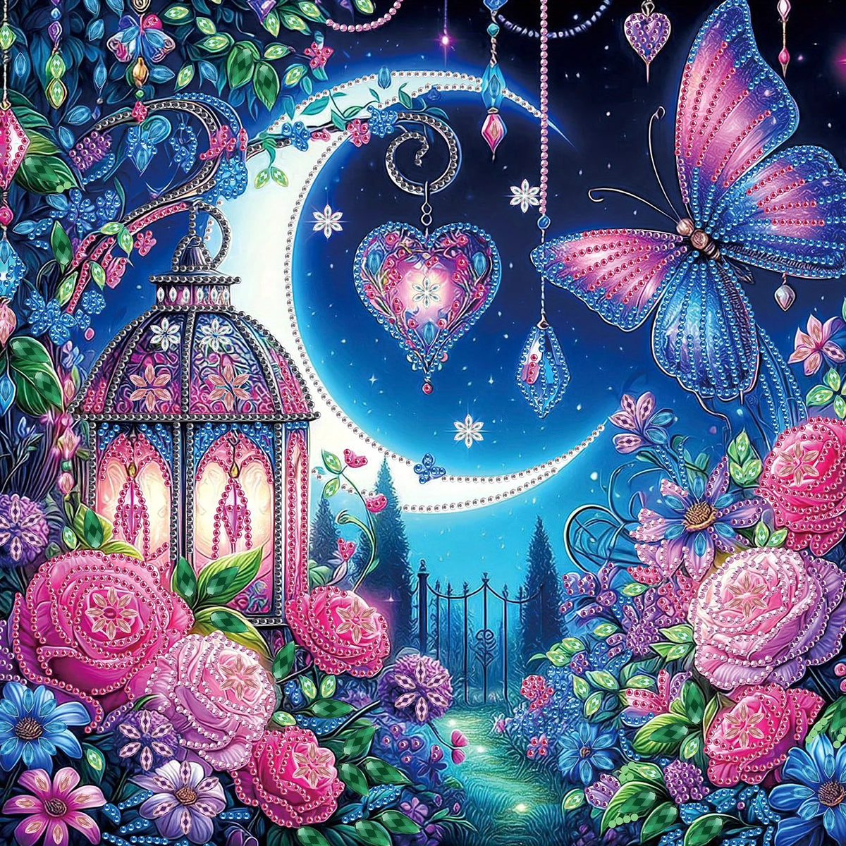 DIY Beautiful Night Diamond Art Painting Kits,Diamond Dots Art Paintings for Beginners and adults for Home Wall Decorate Gift