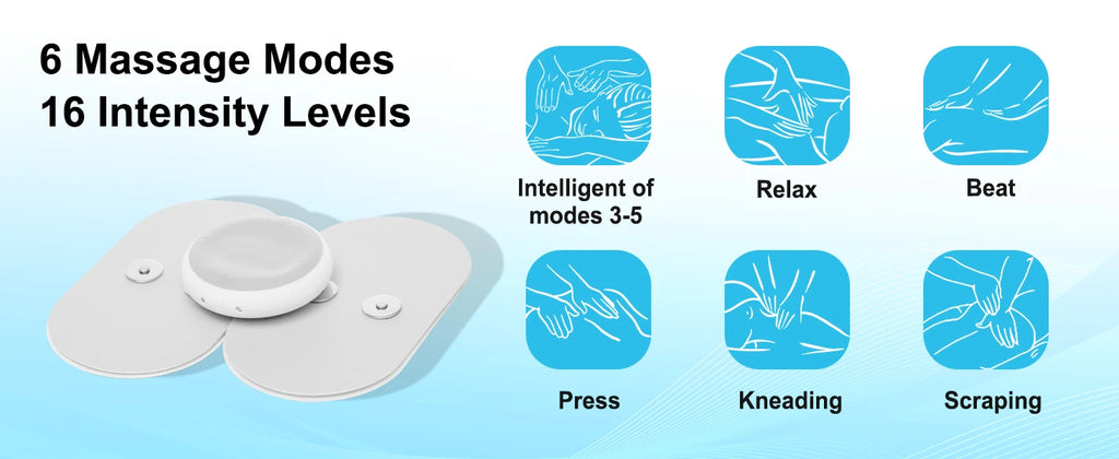 Masgre Wireless TENS EMS Unit - Pads for Electric Muscle Stimulator - Designed for Lower Back, Arm, Shoulder, Leg, and Foot