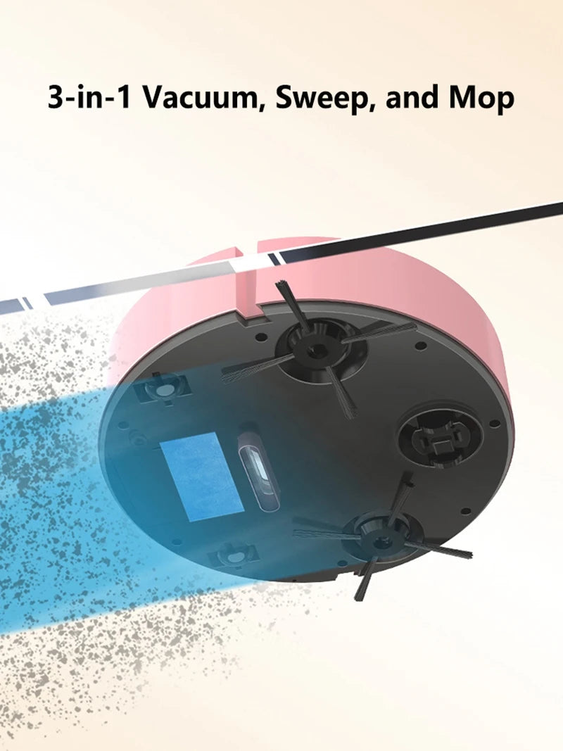 New 3‑in‑1 Automatic Sweeping Robot Mute Ultra Thin USB Rechargeable Vacuum Cleaner Dust Box For Home Hard Floor Cleaning Tasks