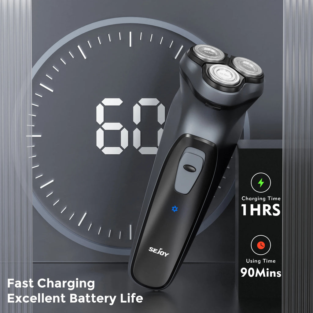 Sejoy 3D Floating Electric Shaver for Men Rechargeable Electric Razor Shaving Machines Mens with Electric Hair Trimmers
