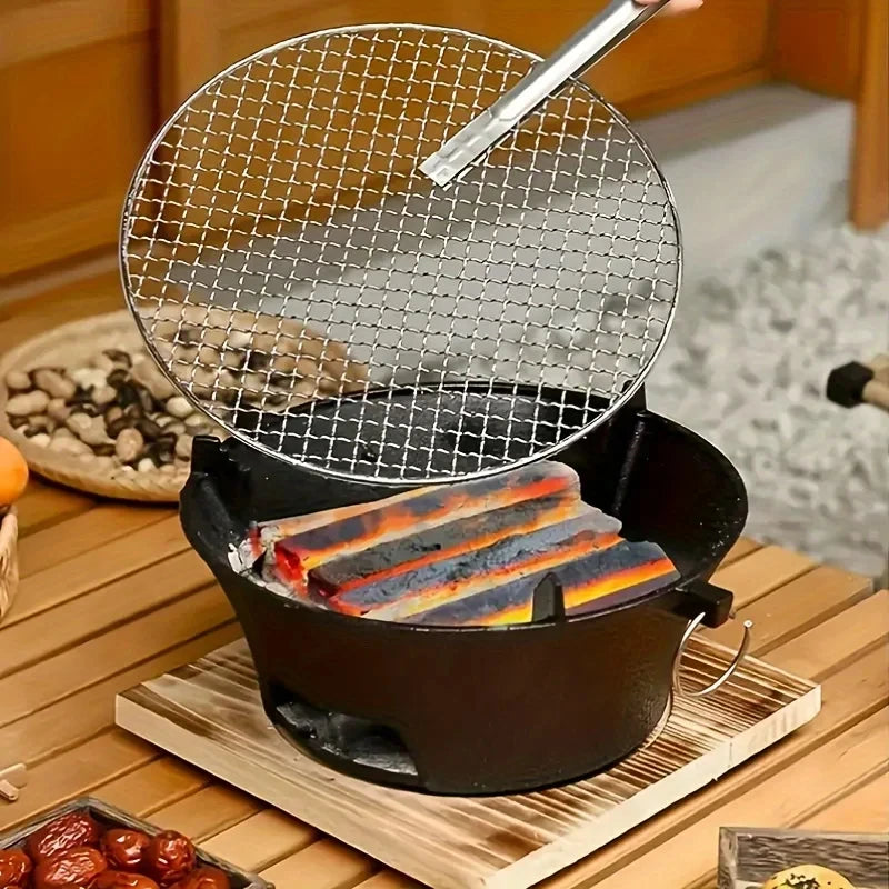 Zoe Cast Iron Oven Fireplace Charcoal And Alcohol Stove Barbecue Family Outdoor Picnic Water Tea Boiling Stove Garden Camping