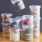 Plastic Sealed Tank Large Capacity Crisper Kitchen Organize Grain Storage Box with Scale Sealed Box Clear Jar Spice Container