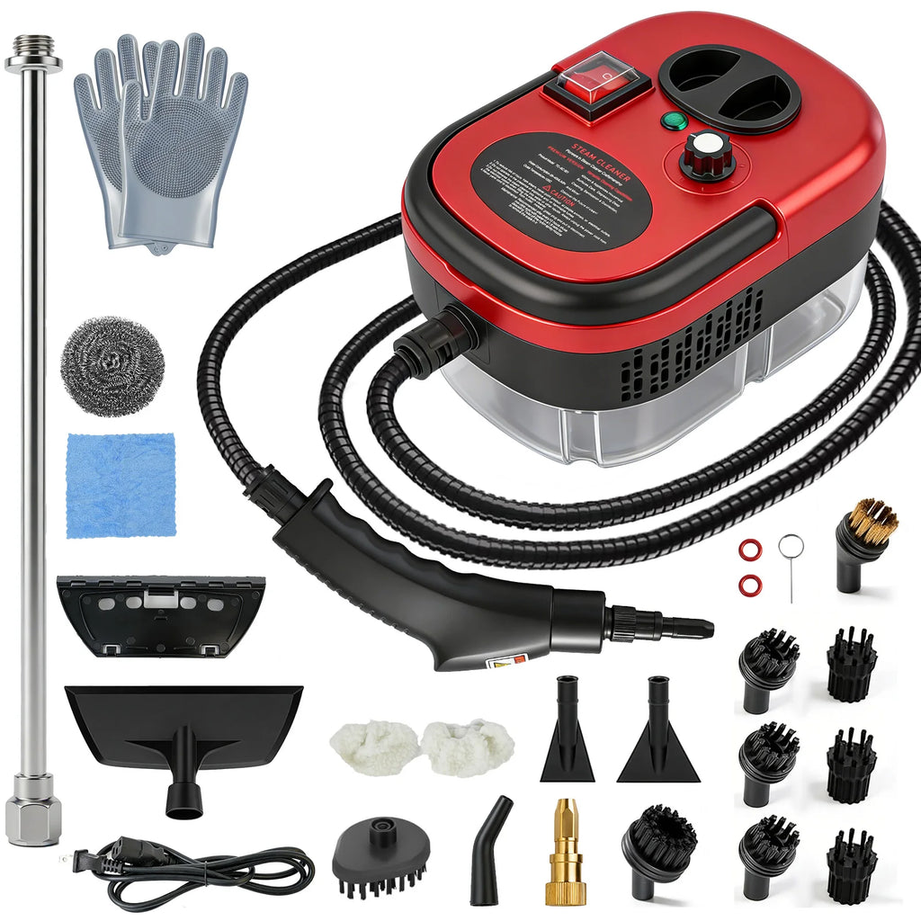 Portable Steam Cleaner 2500W 1200ML Handheld Air Conditioner Kitchen Hood High-Temperature 105°C Adjustable 6 Levels 20 Accessories Car Cleaning Machine Home Appliances