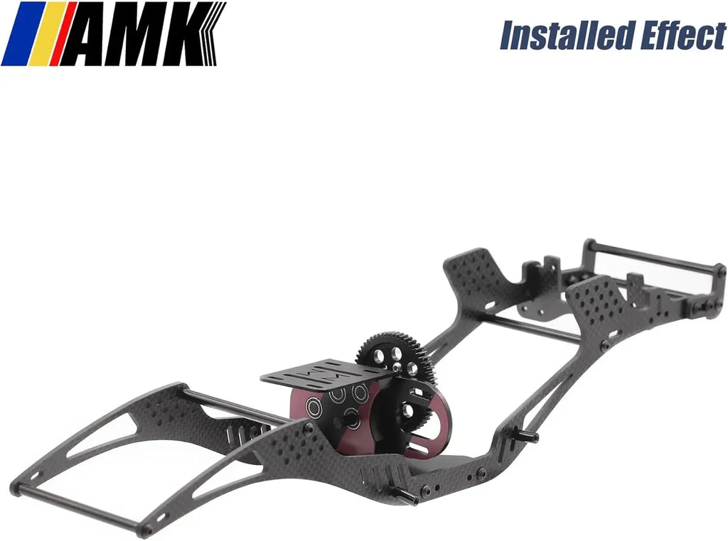 AMK 1/10 Overdrive 30% Metal Differential LCG Transmission with POM Skid Plate for RC Crawler Axial SCX10 Capra Element Gspeed