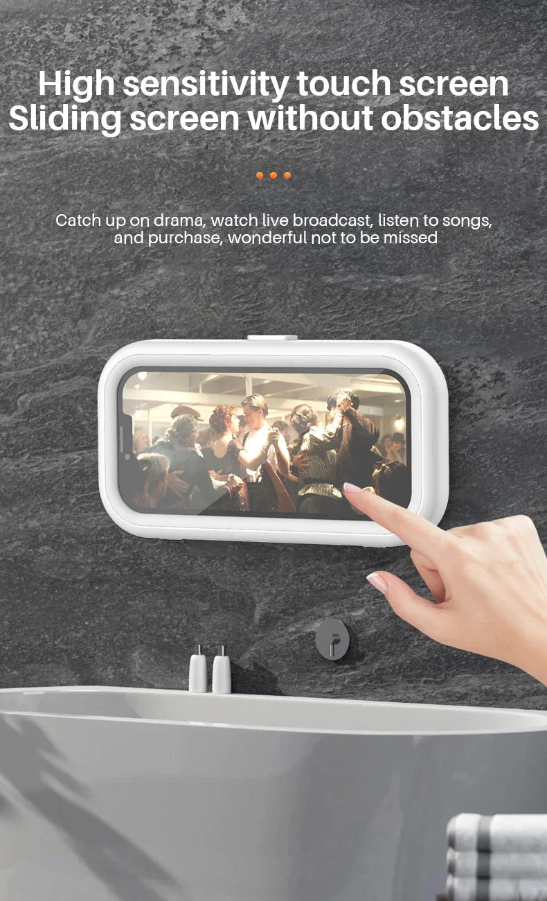 Fixed Universal Waterproof and Anti-fog Mobile Phone Case for Bathroom Shower Phone Holder Waterproof Can Touched Shower Phone