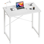MCQ 31 Inch Standing Office Computer Desk Sturdy Metal Frame and Compact Modern Design with X-Shaped Gaming Writing Work and Study Desk for Home Office