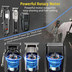 Professional Hair Clipper Set for Men, Cordless Haircut Kit with LED Display, 3-in-1/2-in-1/1pc  rechargeable Hair Clipper & T-Blade Trimmer & electric shaver, Barber Zero-Gapped Detailer, DIY Grooming Tools with Scissors, Co