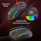 Redragon M711 PC Gaming Mice Wired Mouse 7 Programmable Buttons Customizable RGB 10,000 DPI Ergonomic Mouse