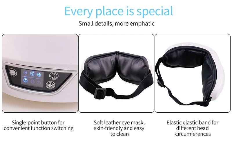 Smart Double Airbag Eye Massager Foldable Vibrating Kneading Relax Eye Muscle Relieve Eye Dry Fatigue Portable Eye Care Home Use