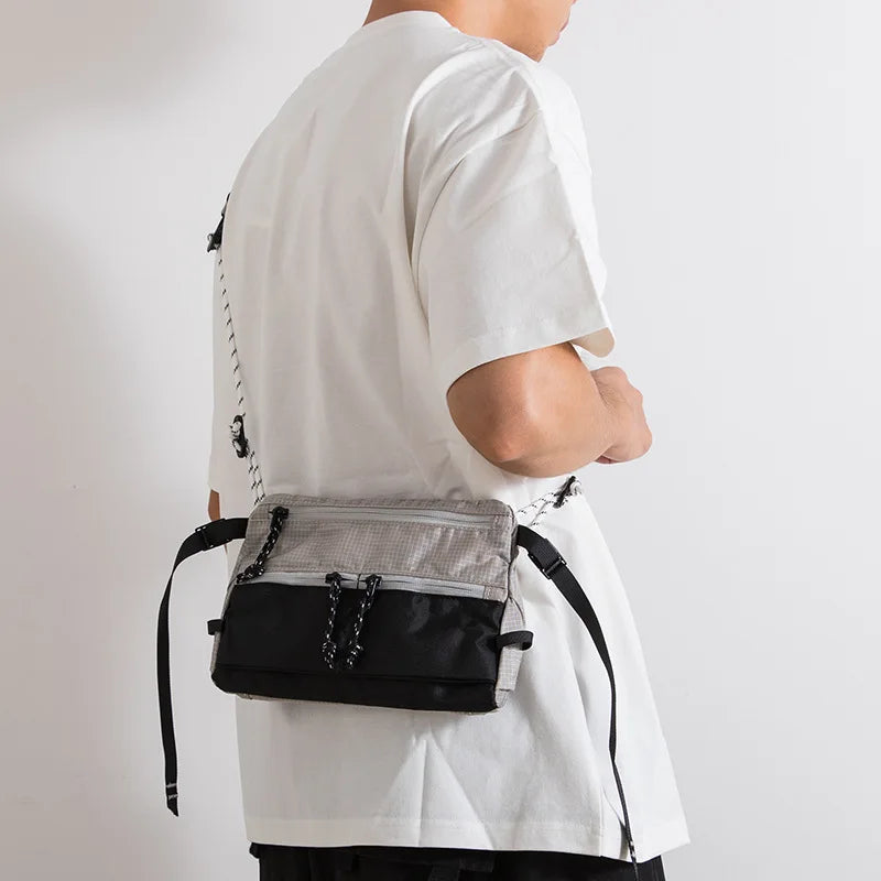 Outdoor Sports Crossbody Sling Bag Nylon Retro Waterproof Tear-Resistant for Cycling Running Hiking Outdoor Essentials