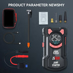 5-in-1 Jump Starter with Air Pump 3000A Peak Starter Box 150PSI Battery Pack with Digital Tire Inflator Car Battery Jump Starter