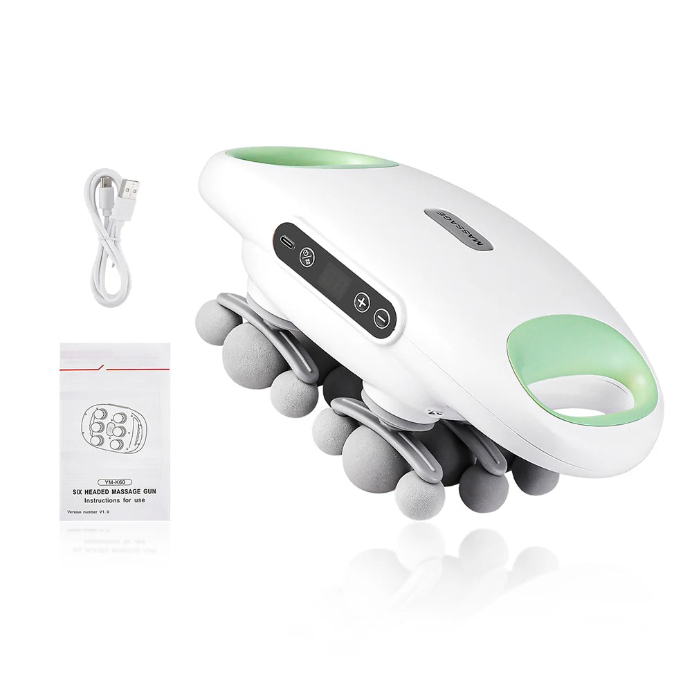 18-Head Fascia Gun High Frequency Vibration Deep Tissue Muscle Stimulate Muscle Fascia Body Massager Red Light Masajeador
