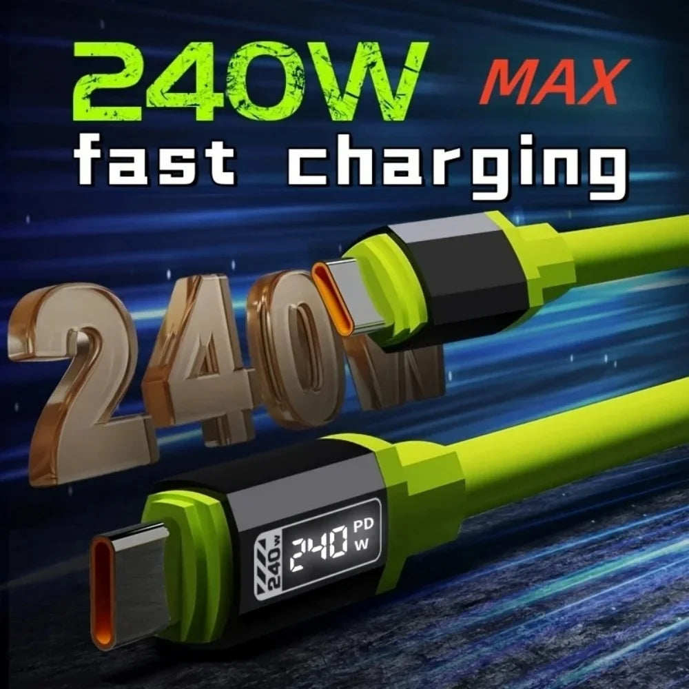 240W USB Type C To USB C Cable Fast Charging Charger Wire 0.3M 1M 1.5M 2M Type-C Charger Data Cord For iPhone 17 Xiaomi Samsung