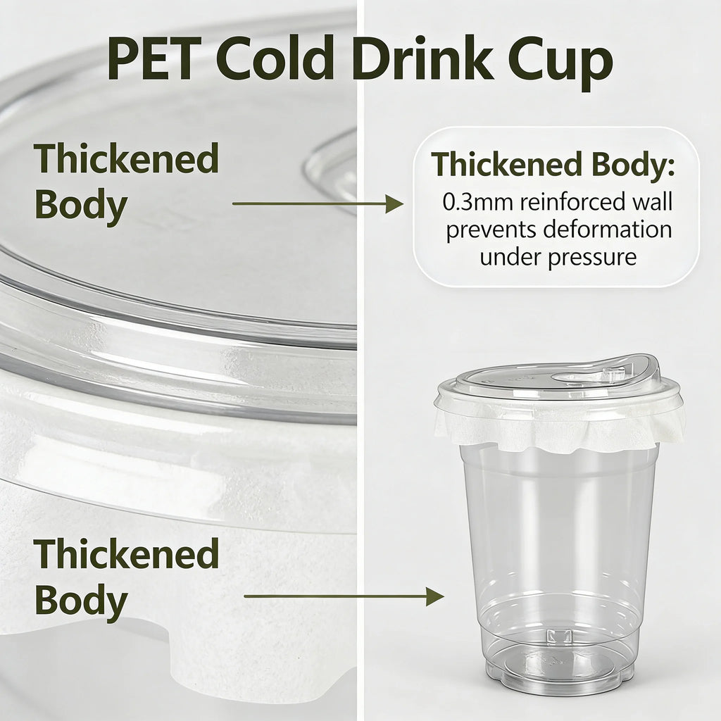20 PCS PET Cold Drink Cups with Lids Leak-Proof Disposable Clear Plastic Cups for Iced Coffee Bubble Tea Smoothie