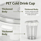 20 PCS PET Cold Drink Cups with Lids Leak-Proof Disposable Clear Plastic Cups for Iced Coffee Bubble Tea Smoothie