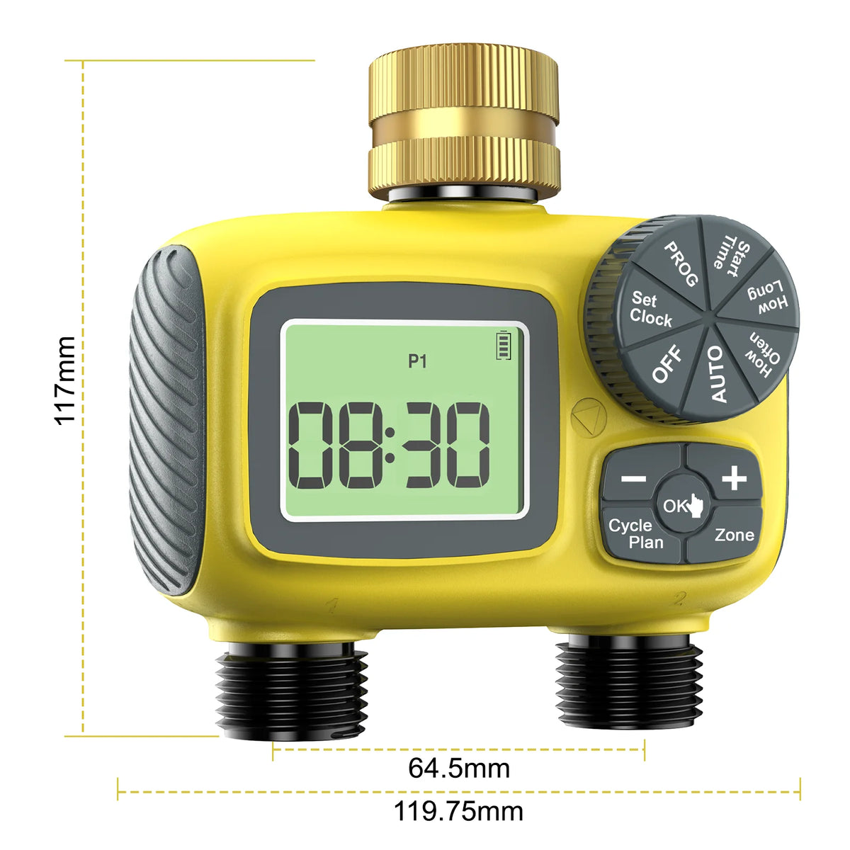 Insoma Dual Outlets Water Timer Home Garden Automatic Watering Irrigation System with Brass Inlet for Outdoor