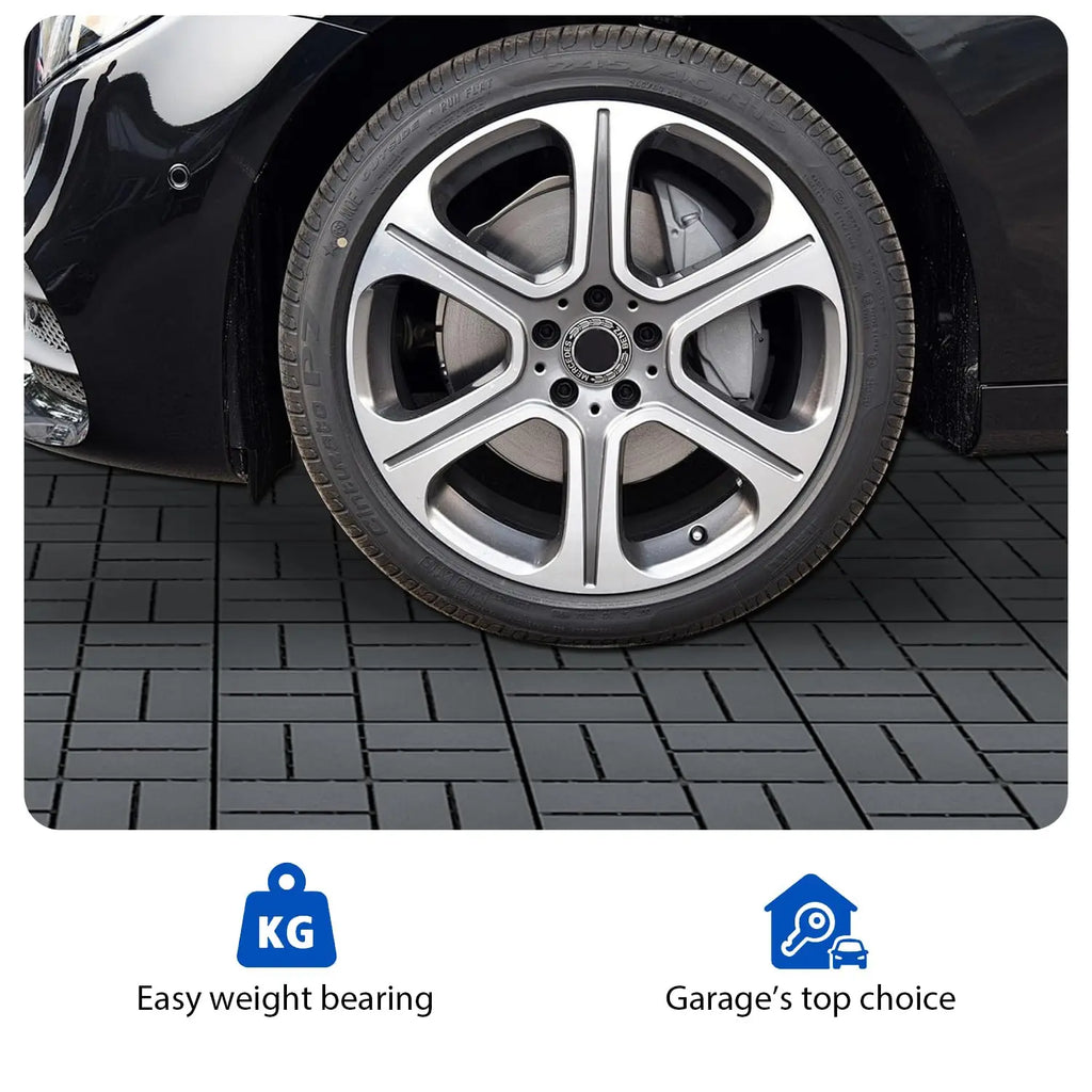 44-Piece Pack of Plastic Lock Floor Tiles, Lock Terrace Tiles, Ideal for Garden, Walkway, Balcony, Patio and Porch Decor