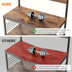 JHK 31.5 Inch Kitchen Bakers Rack with Power Outlet Coffee Bar Table 4 Tiers Microwave Oven Stand Adjustable Storage Shelf