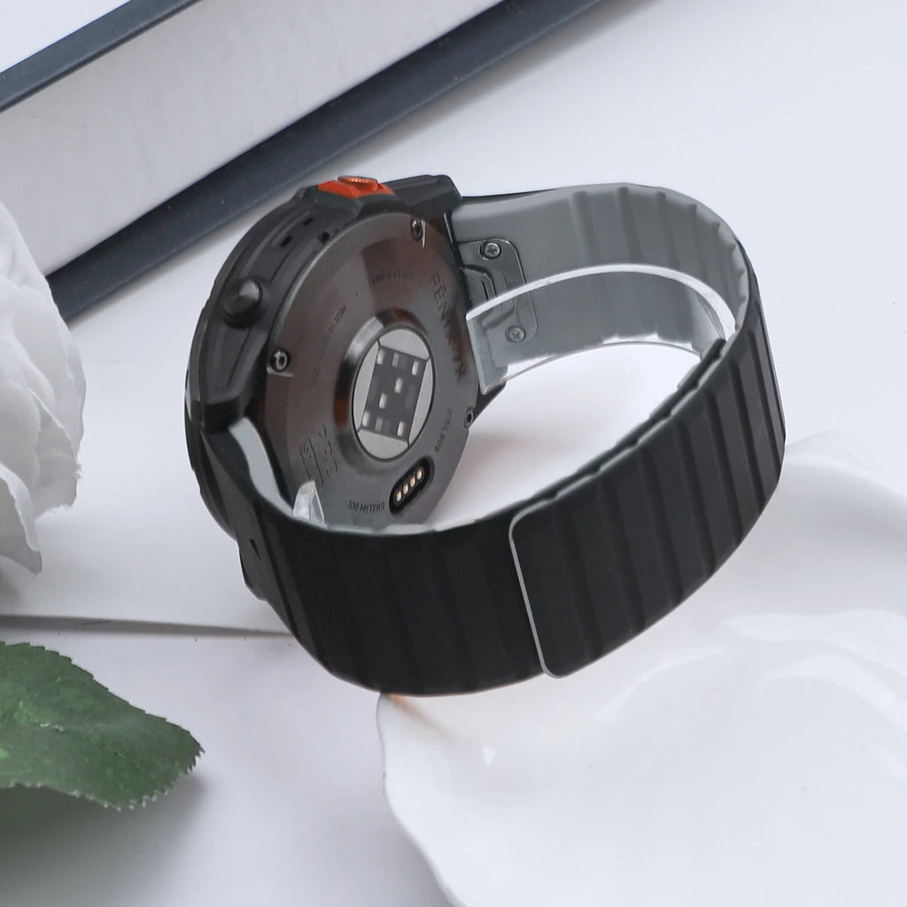 Magnetic Silicone Strap For Garmin Fenix 8 47mm 51mm 7 7x 6 6X Pro 5X 5Plus 22/26mm QuickFit Bracelet For Gen 2/Descent Mk1 Band