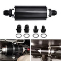 High Flow Inline Fuel Filter 100 Micron Cleanable 6AN 8AN 10AN Adapter Universal