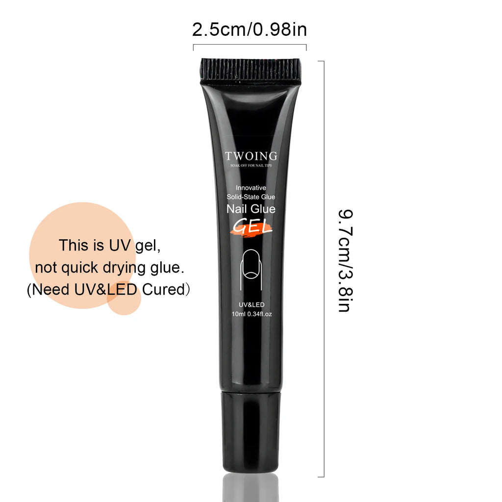 Solid Nail Glue Nail Tips Gel for Press On Nails,Acrylic Nail Gel for Manicure Extension,False Nails Adhesive Glue Long Lasting