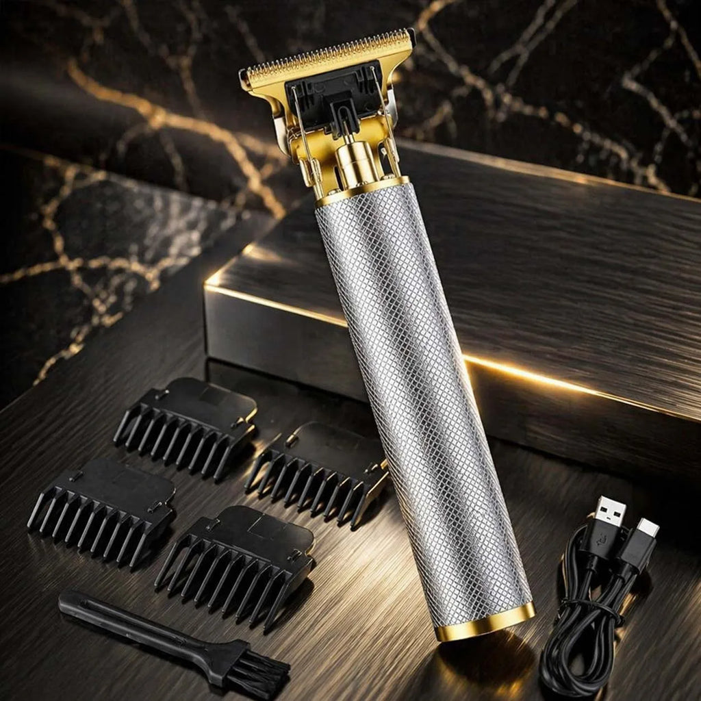 Professional Cordless Hair Clipper Set with LCD Display, USB Rechargeable Hair Trimmer Kit Grooming Kit for Home and Salon Use