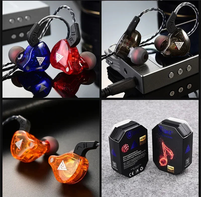 NEW QKZ AK6 Copper Driver HiFi Wired Earphone 3.5MM Race Sport Headphone Bass Stereo Headset Music Earbuds In Ear With Mic