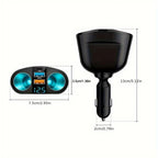 Multiple Devices Can Be Charged at the Same Time with Digital Display Car Charg Dual-port Car Charger Adapter