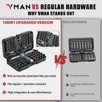 VMAN 100in1 Multifunction Ratchet Screwdriver Set Multi Magnetic Bits Mini Repair Tool Kit Household Tool For PC & Desk Etc.