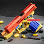 SIG17/USP Building Block Toy Gun Shell Throwing Continuous Firing Airsoft Blowback Empty Hanging Toy Pistol for Outdoor CS Game