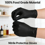 100 PCS Black Nitrile Gloves Thickened Disposable Gloves for Cleaning Hairdressing  Waterproof Dishwashing Tattoo Gloves