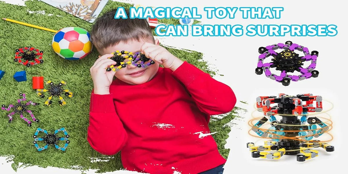4 Pcs Transformable Fidget Spinners Fingertip Gyros for Kids And Adults Boys And Girls Easter Basket Stuffers Halloween Fun