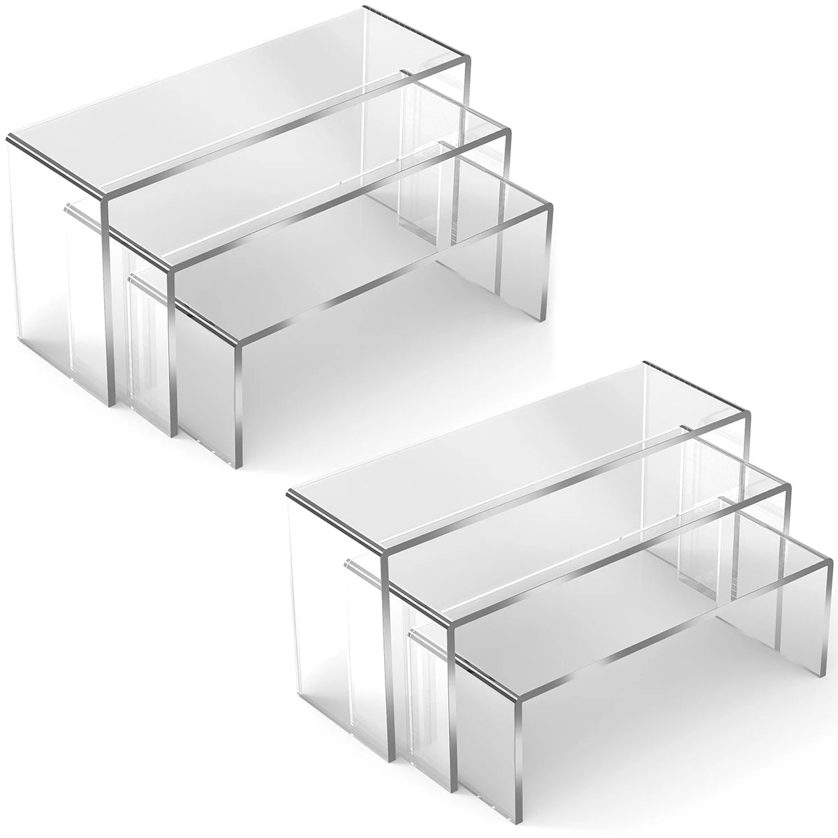 3/6/9Pcs Acrylic Display Stand Blind Box Storage Shelf U Shape Lightweight Cupcake Holder Dessert Display Jewelry Display Riser