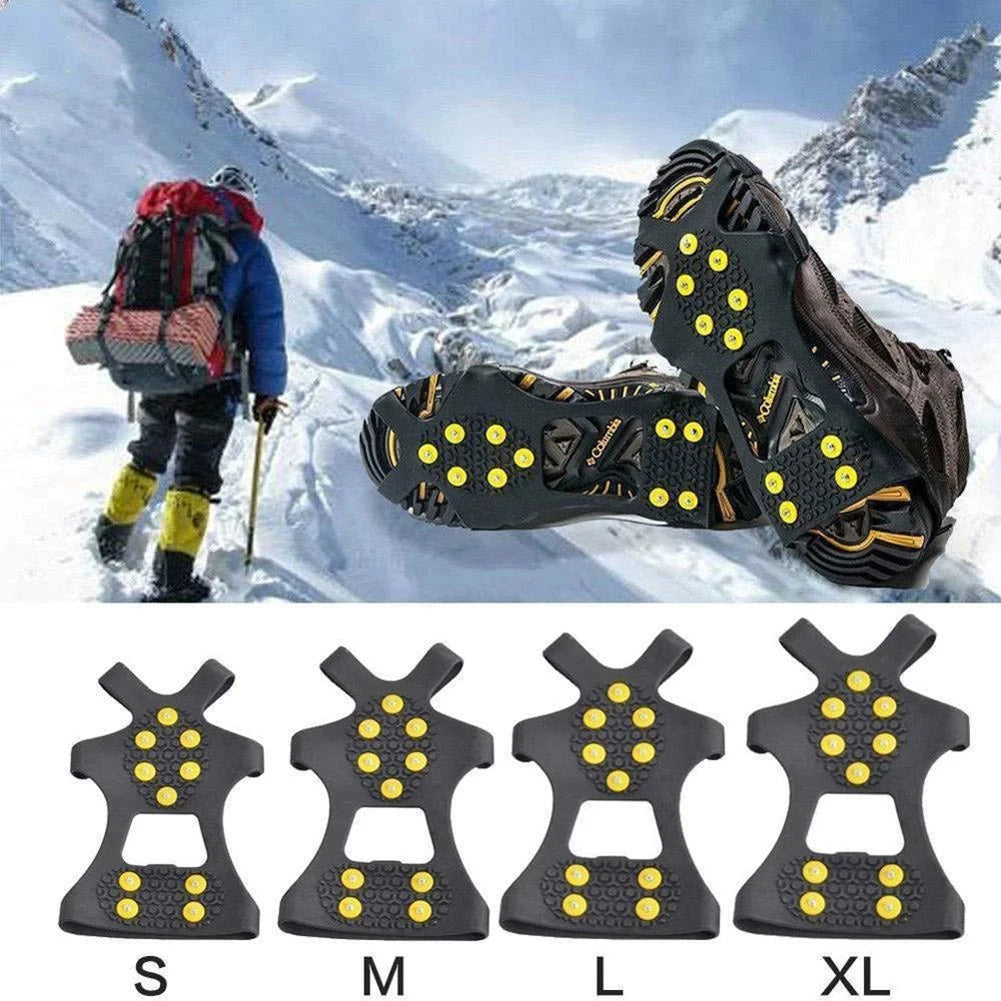 Outdoor Snow Claw Shoe Covers for Men and Women 10 Teeth Rock Climbing Crampons Non-Slip Climbing Cleats Hiking Accessories