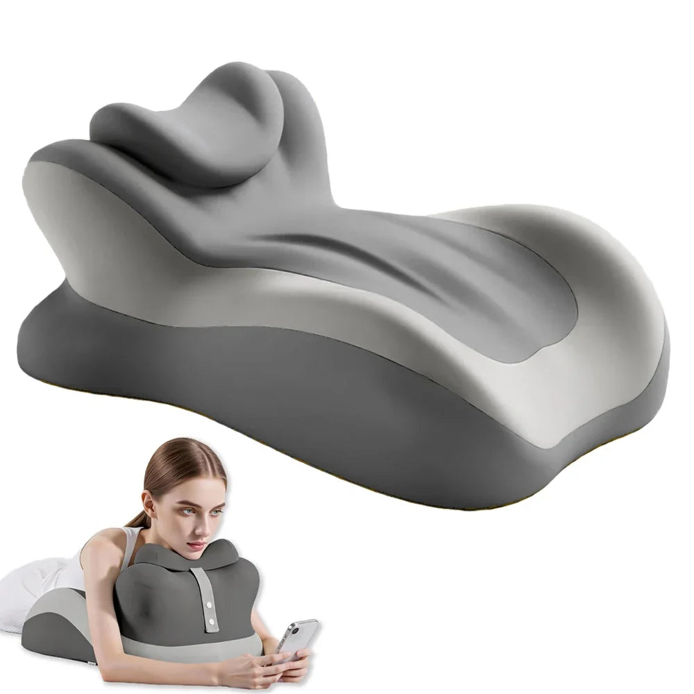 Multifunctional Memory Foam Prone Reading Pillow Relieve Neck Arm Fatigue Removable Headrest Anti-Slip Ideal for Bed Reading Wat