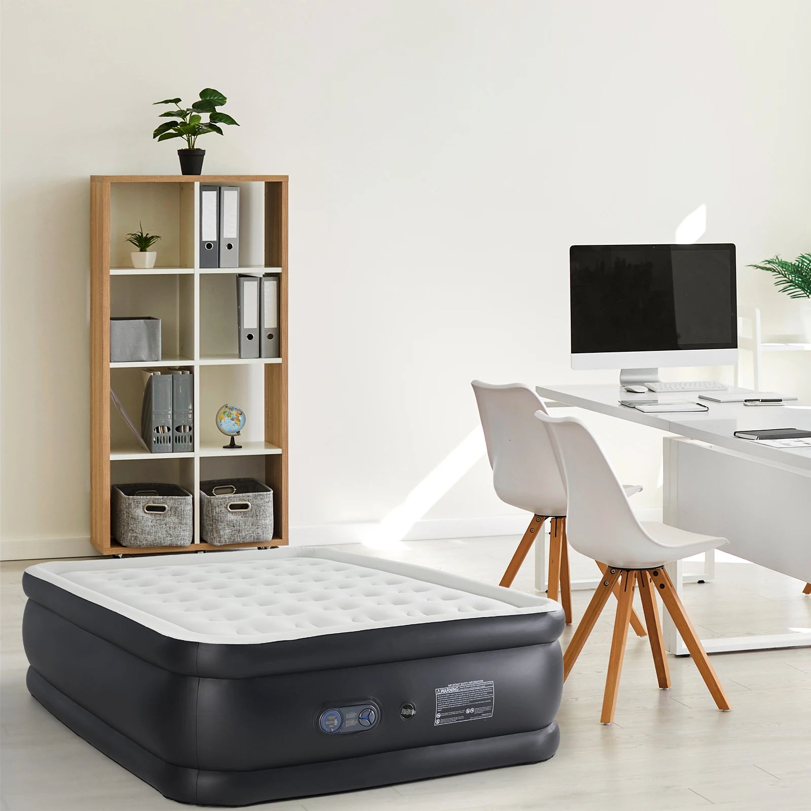 JHK Queen Twin Size Air Mattress Blow Up Double Height Non-Slip Bottom Weight Capacity 660 lbs Air Bed for Bed Home or Camping