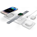 15W Magnetic Wireless Chargers 3 in 1 Foldable Phone Charge Dock Fast Charg Travel for Apple Watch IPhone 14/13/12/11/X AirPods