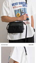 Outdoor Sports Crossbody Sling Bag Nylon Retro Waterproof Tear-Resistant for Cycling Running Hiking Outdoor Essentials
