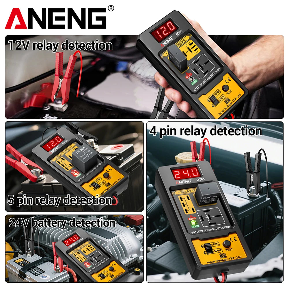 Car Relay Tester ANENG RT01 Universal 12-24V Automotive Car Battery Voltage Tester Check LED Indicator Light Relay Diagnostic